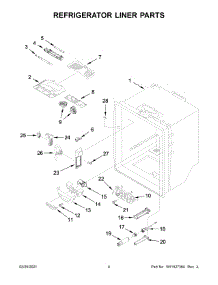 Refrigerator Liner Parts parts for Jenn-Air Bottom-Mount Refrigerator JFC2290RTB03 from AppliancePartsPros.com