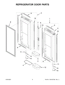 Refrigerator Door Parts parts for Jenn-Air Bottom-Mount Refrigerator JFC2290RTB03 from AppliancePartsPros.com