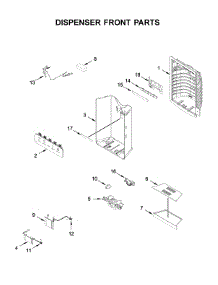 Dispenser Front Parts parts for Jenn-Air Bottom-Mount Refrigerator JFFCC72EFS03 from AppliancePartsPros.com