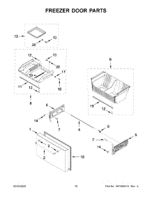 Freezer Door Parts parts for Jenn-Air Bottom-Mount Refrigerator JFFCC72EHL03 from AppliancePartsPros.com