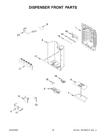 Dispenser Front Parts parts for Jenn-Air Bottom-Mount Refrigerator JFFCC72EHL03 from AppliancePartsPros.com