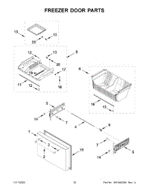 Freezer Door Parts parts for Jenn-Air Refrigerator JFFCC72EHL04 from AppliancePartsPros.com