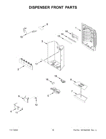 Dispenser Front Parts parts for Jenn-Air Refrigerator JFFCC72EHL04 from AppliancePartsPros.com