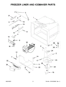 Freezer Liner And Icemaker Parts parts for Jenn-Air Bottom-Mount Refrigerator JFFCF72DKL04 from AppliancePartsPros.com
