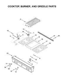 Cooktop, Burner, And Griddle Parts parts for Jenn-Air Gas Cooktop JGCP536HM00 from AppliancePartsPros.com
