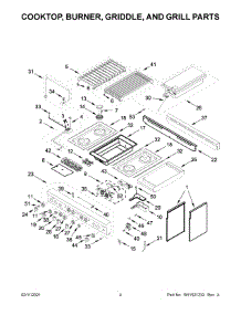Cooktop, Burner, Griddle, And Grill Parts parts for Jenn-Air Gas Range JGRP748HM01 from AppliancePartsPros.com