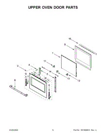 Upper Oven Door Parts parts for Jenn-Air Electric Wall Oven JJW2830LL00 from AppliancePartsPros.com