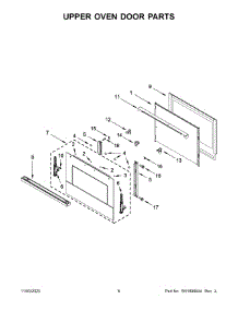 Upper Oven Door Parts parts for Jenn-Air Electric Wall Oven JJW2830LM01 from AppliancePartsPros.com
