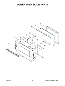 Lower Oven Door Parts parts for Jenn-Air Electric Wall Oven JJW2830LM01 from AppliancePartsPros.com