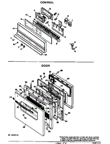 Control / Door parts for Ge Electric Range JKP07*D1 from AppliancePartsPros.com