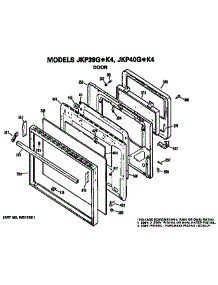 Door parts for Ge Electric Wall Oven JKP39G*K4 from AppliancePartsPros.com