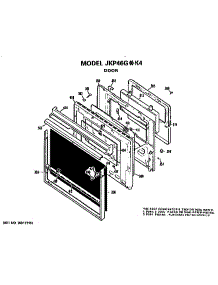 Door parts for Ge Electric Wall Oven JKP46G*K4 from AppliancePartsPros.com