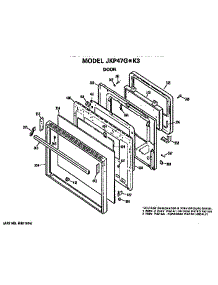 Door parts for Ge Electric Wall Oven JKP47G*K3 from AppliancePartsPros.com
