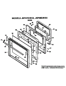 Door parts for Ge Electric Wall Oven JKP47G*K4 from AppliancePartsPros.com