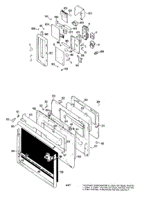 Trim Control / Lower Oven Door parts for Ge Wall Oven/Microwave Combo JKP60G*01 from AppliancePartsPros.com