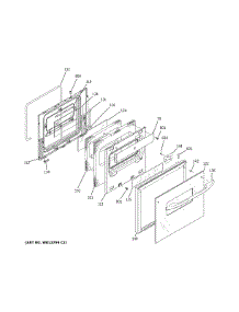 Door parts for Ge Electric Wall Oven JRP20SK3SS from AppliancePartsPros.com