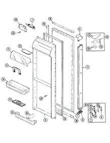 Fresh Food Door parts for Jenn-Air Side-By-Side Refrigerator JRSD227B from AppliancePartsPros.com