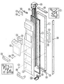 Freezer Door parts for Jenn-Air Side-By-Side Refrigerator JRSD227W from AppliancePartsPros.com
