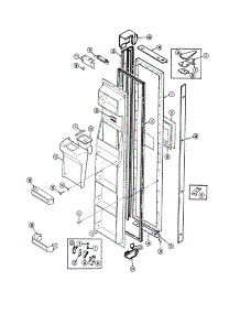 Freezer Door parts for Amana Side-By-Side Refrigerator JRSD247B-DQ83A from AppliancePartsPros.com