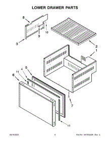 Lower Drawer Parts parts for Jenn-Air Drawer & Bin JUDFP242HX01 from AppliancePartsPros.com
