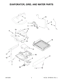 Evaporator, Grid, And Water Parts parts for Jenn-Air Freestanding Ice Maker JUIFX15HX01 from AppliancePartsPros.com