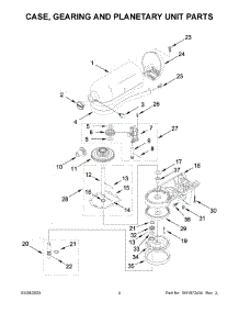Case, Gearing And Planetary Unit Parts parts for Kitchenaid Stand Mixer K45SSWH5 from AppliancePartsPros.com
