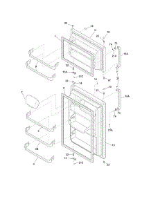 Doors parts for Kelvinator Top-Mount Refrigerator KATR1816PS4 from AppliancePartsPros.com