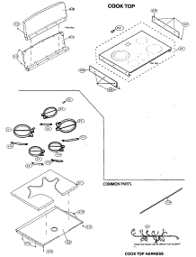 Cooktop parts for Sharp Range/Microwave Combo KB-3401LS from AppliancePartsPros.com