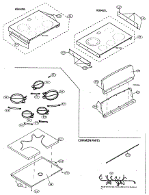 Cooktop parts for Sharp Range/Microwave Combo KB-4425LW from AppliancePartsPros.com