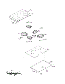 Cooktop parts for Sharp Range/Microwave Combo KB-5121KW from AppliancePartsPros.com