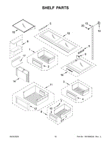 Shelf Parts parts for Kitchenaid Bottom-Mount Refrigerator KBBL306ESS05 from AppliancePartsPros.com