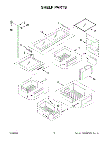 Shelf Parts parts for Kitchenaid Bottom-Mount Refrigerator KBBR306ESS05 from AppliancePartsPros.com