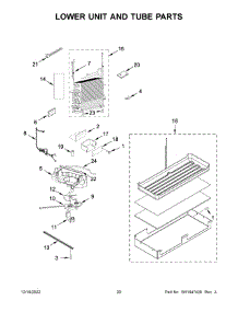 Lower Unit And Tube Parts parts for Kitchenaid Bottom-Mount Refrigerator KBBR306ESS05 from AppliancePartsPros.com