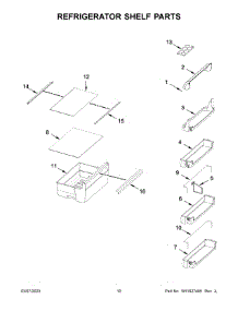 Refrigerator Shelf Parts parts for Kitchenaid Bottom-Mount Refrigerator KBBX104EPA03 from AppliancePartsPros.com