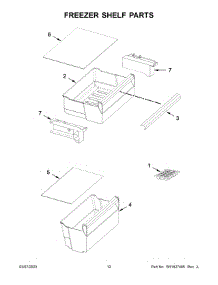 Freezer Shelf Parts parts for Kitchenaid Bottom-Mount Refrigerator KBBX104EPA03 from AppliancePartsPros.com
