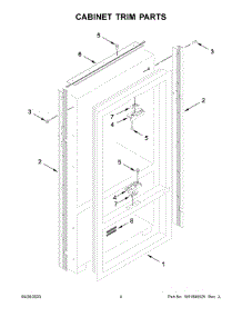 Cabinet Trim Parts parts for Kitchenaid Bottom-Mount Refrigerator KBFN502EPA05 from AppliancePartsPros.com