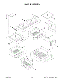Shelf Parts parts for Kitchenaid Bottom-Mount Refrigerator KBFN502EPA05 from AppliancePartsPros.com
