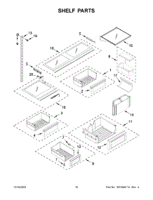 Shelf Parts parts for Kitchenaid Bottom-Mount Refrigerator KBFN502ESS05 from AppliancePartsPros.com