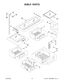 Shelf Parts parts for Kitchenaid Bottom-Mount Refrigerator KBFN506EBS05 from AppliancePartsPros.com