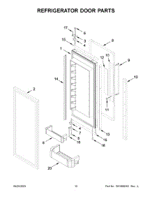 Refrigerator Door Parts parts for Kitchenaid Bottom-Mount Refrigerator KBFN506ESS05 from AppliancePartsPros.com