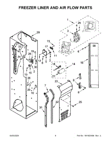 Freezer Liner And Air Flow Parts parts for Kitchenaid Side-By-Side Refrigerator KBSD706MPS00 from AppliancePartsPros.com