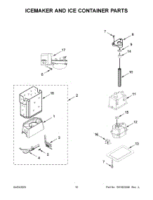 Icemaker And Ice Container Parts parts for Kitchenaid Side-By-Side Refrigerator KBSD706MPS00 from AppliancePartsPros.com