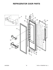 Refrigerator Door Parts parts for Kitchenaid Side-By-Side Refrigerator KBSD706MPS00 from AppliancePartsPros.com