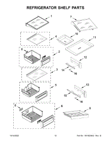 Refrigerator Shelf Parts parts for Kitchenaid Refrigerator KBSD708MPS00 from AppliancePartsPros.com