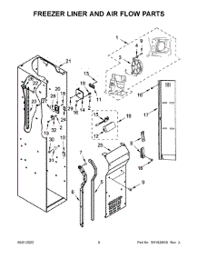 Freezer Liner And Air Flow Parts parts for Kitchenaid Refrigerator KBSD708MSS00 from AppliancePartsPros.com