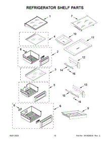 Refrigerator Shelf Parts parts for Kitchenaid Refrigerator KBSD708MSS00 from AppliancePartsPros.com