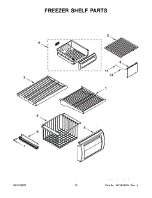 Freezer Shelf Parts parts for Kitchenaid Refrigerator KBSN708MBS00 from AppliancePartsPros.com