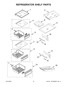 Refrigerator Shelf Parts parts for Kitchenaid Refrigerator KBSN708MPS00 from AppliancePartsPros.com
