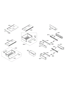 Crisper Pans / Shelves parts for Thermador Side-By-Side Refrigerator KBUIT4855E/06 from AppliancePartsPros.com