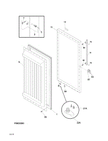 Door parts for Kelvinator Upright Freezer KCBM180FQYA from AppliancePartsPros.com